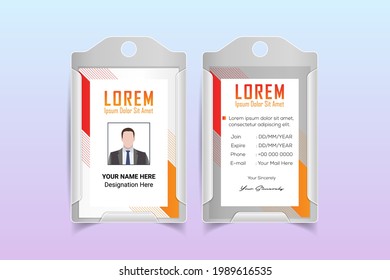 design template of id card, for name tag, committee, office, member, corporate, company, identity, staff, etc. vector illustration