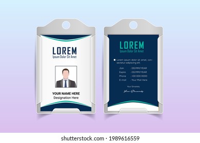 design template of id card, for name tag, committee, office, member, corporate, company, identity, staff, etc. vector illustration