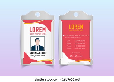 design template of id card, for name tag, committee, office, member, corporate, company, identity, staff, etc. vector illustration