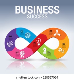 Design template with infinity shape, vector eps10 illustration