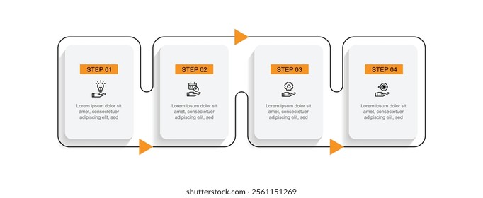 Design template infographic with 4 line step and table suitable for business information and web presentation