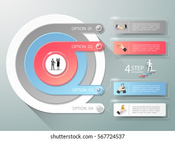 Design template infographic 4 options,  Business concept infographic can be used for workflow layout, diagram, number options,