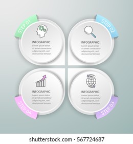 Design template infographic 4 options,  Business concept infographic can be used for workflow layout, diagram, number options,