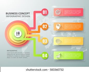 Design template infographic 4 options,  Business concept infographic can be used for workflow layout, diagram, number options,
