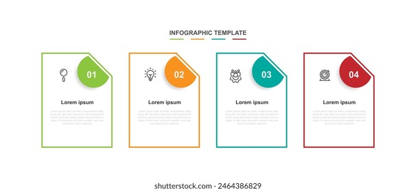 La infografía de la Plantilla del diseño con el proceso de 4 pasos se puede utilizar para el flujo de trabajo, la información del negocio, la presentación y el Diseño gráfico del Web 