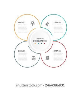 Design template infographic with 4 step process can be used for workflow, business information, presentation and web graphic design 