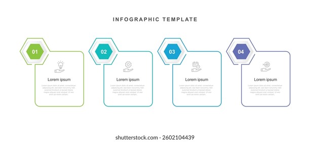 Design template infographic with 4 step or option. 