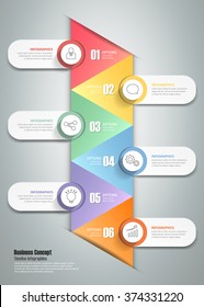 Design template infographic 6 steps. can be used for workflow layout, diagram, number options, timeline