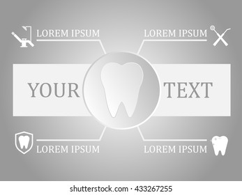 Design template for infographic brochures, flyers, web sites. Dental icons.