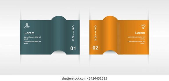 Design template infographic element with 2 step process