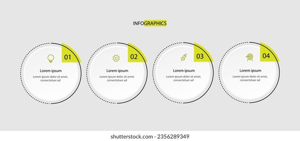 Design template infographic element with 4 step or options