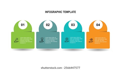 Design template infographic element with 4 step process or option 