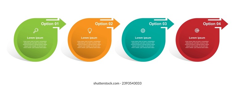 Design template infographic element with four step or option with icons  