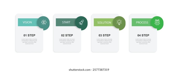 Design template infographic with icons and 4 step table or columns. Vector banner can be used for workflow, business presentation and web graphic design 