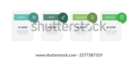Design template infographic with icons and 4 step table or columns. Vector banner can be used for workflow, business presentation and web graphic design 