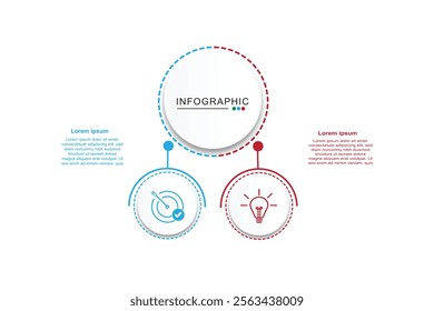 Design template infographic vector with 2 step process or option