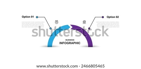 Design template infographic vector with 2 step process or option 