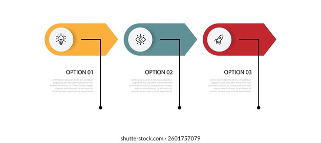 Design template infographic vector with 3 step process or option. Timeline with road maps direction can be used for workflow, business presentation and web graphic design 