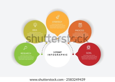 Design template infographic vector with 5 step circle can be used for workflow layout, business presentation and web graphic design 