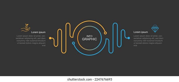 Elemento vectorial infográfico de plantilla de diseño con dos pasos o opción