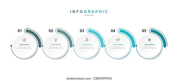 Design template infographic vector element with 5 step or options 