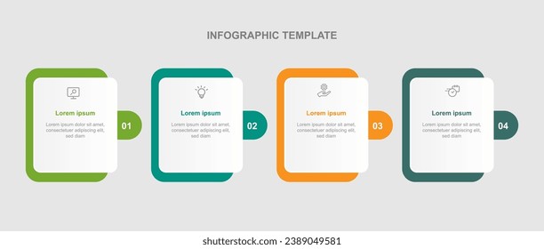 Design template infographic vector element with 4 step process 