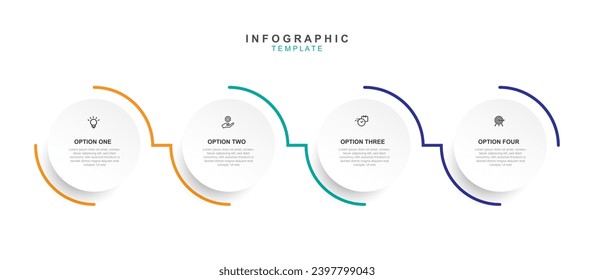 Design template infographic vector element for business presentation and information graphic with icons and 4 step process options.