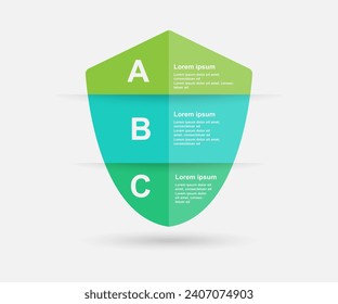 Design template infographic vector element with security shaped suitable for web presentation and business information 