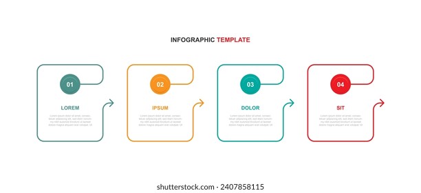 Design template infographic vector element with 4 line step process or options suitable for presentation and business information 