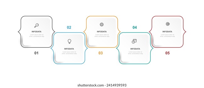 Design template infographic vector element with 5 step or option suitable for information and business presentation 