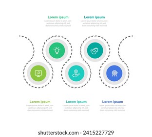 Design template infographic vector element with 5 step process or option suitable for web presentation and business information