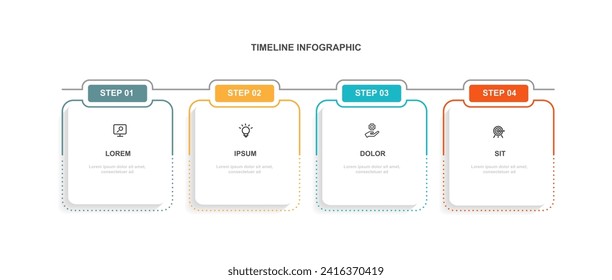 Design template infographic vector element with 4 step process or option suitable for web presentation and business information