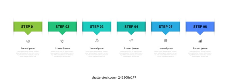 Design template infographic vector element with 5 step line connected suitable for web presentation and business information