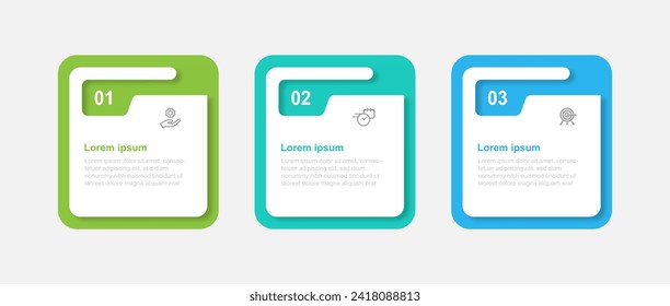 Design template infographic vector element with 3 step process suitable for web presentation and business information