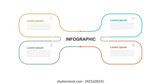 Design template infographic vector element with 4 step process or option suitable for web presentation and business information