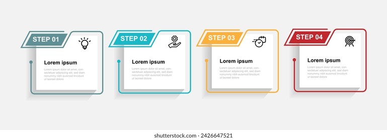 Design template infographic vector element with 4 step or option suitable for web presentation and business information