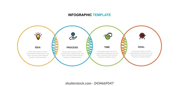 Design template infographic vector element with 4 step process or option suitable for web presentation and business information