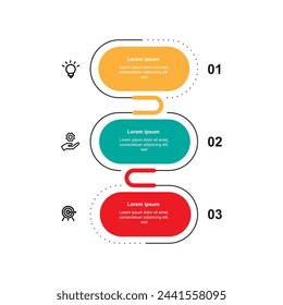Design template infographic vector element with 3 step process or option suitable for web presentation and business information