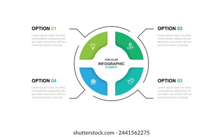 Design template infographic vector element with 4 step process or option
