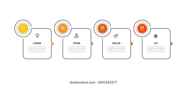 Design template infographic vector element with 4 step process or option