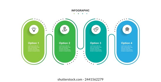 Design-Vorlage Infografik Vektor-Element mit 4-Schritt-Prozess oder Option