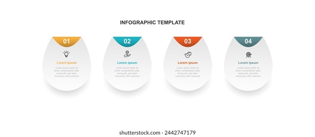 Design template infographic vector element with 4 step process or option