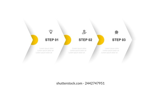 Design template infographic vector element with 3 step process or option