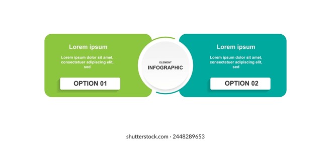 Design template infographic vector element with 2 step layout suitable for business information and presentation