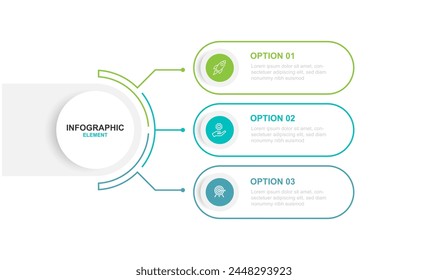 Elemento de Vector de infografía de Plantilla de diseño con 3 pasos u opción