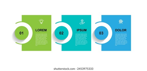 Design template infographic vector element with 3 step process or option 