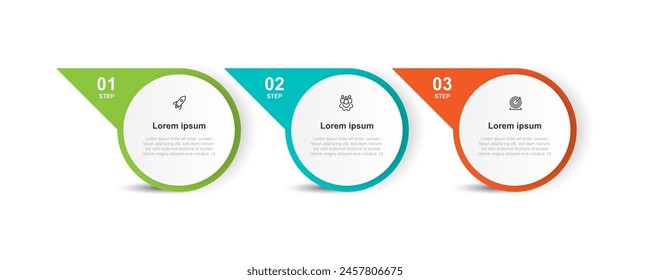  Design template infographic vector element with 3 step or option 
