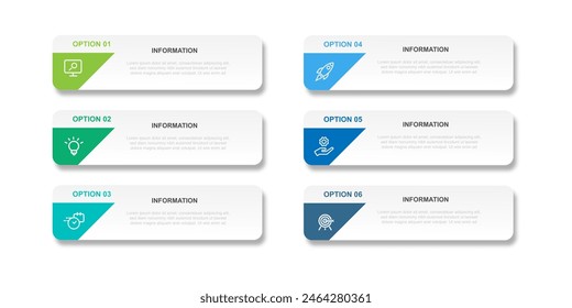 Design template infographic vector element with 6 step or option