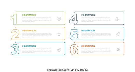 Elemento de Vector de infografía de Plantilla de diseño con 6 pasos u opción