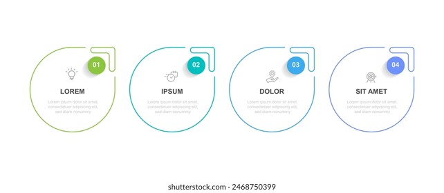 Design template infographic vector element with 4 step process or option suitable for workflow, business information, presentation and web graphic design. 